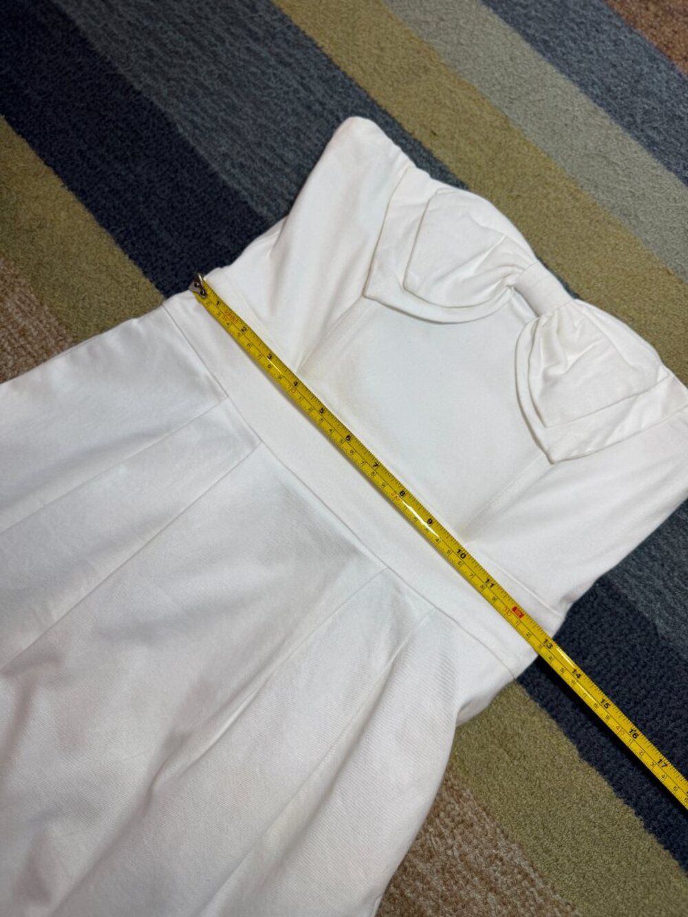 Gretchen Scott White Strapless Bow Fit & Flare Dress M Bridal Rehearsal - Picture 9 of 13